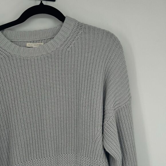 LA HEARTS PACSUN CHUNKY KNIT SWEATER KNOTTED BACK WOMENS M  GRAY - Picture 2 of 8